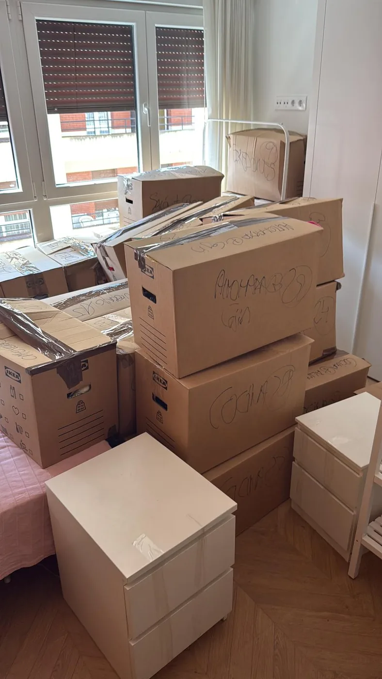 Cajas preparadas para un traslado de vivienda